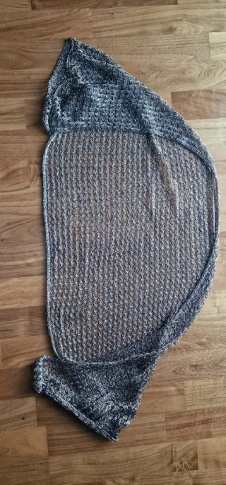 Chal fiesta gris plateado hilos metálicos