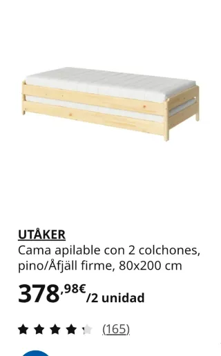 2 Camas plegables ikea con colchones todo junto