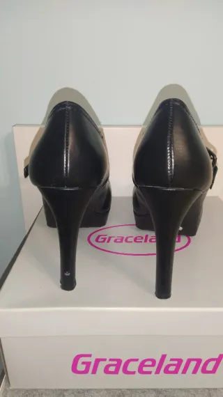 Zapato tacón Graceland piel sintética negro