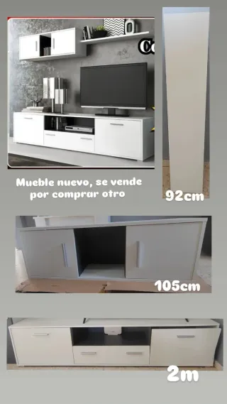 Mueble TV blanco nuevo
