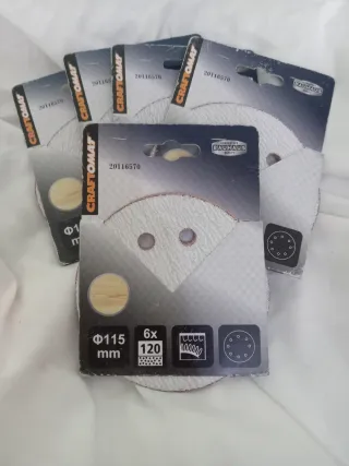 5 paquetes de 6 Lijas CRAFTOMAT 115mm Grano 120