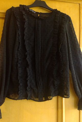 Blusa Zara organza volantes