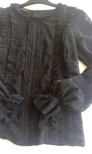 Blusa Zara organza volantes