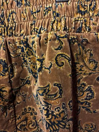 Falda Stradivarius Marrón Terciopelo Estampada