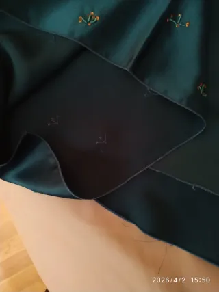 Vestido fiesta largo azul y dorado