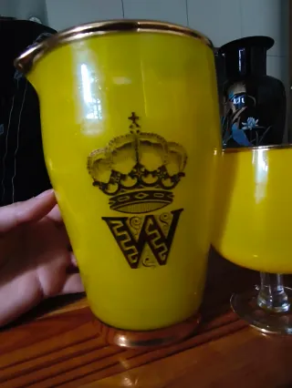 Set Bar Vintage Opalina y Oro - Años 60 (NUEVO)