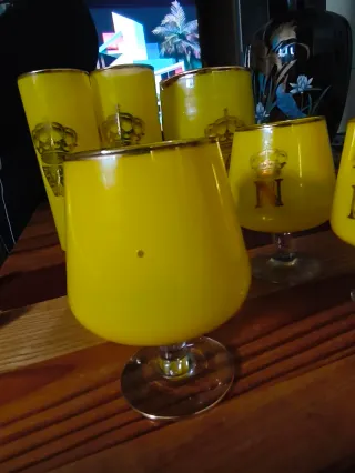 Set Bar Vintage Opalina y Oro - Años 60 (NUEVO)