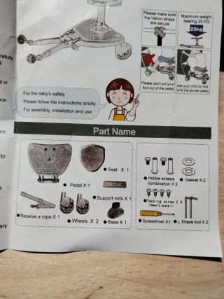 Vihir Buggy Board Patinete para silla de paseo