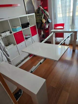 Mesa comedor extensible varios tamaños  blanca