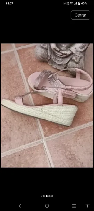 Sandalias cuña rosa talla 38