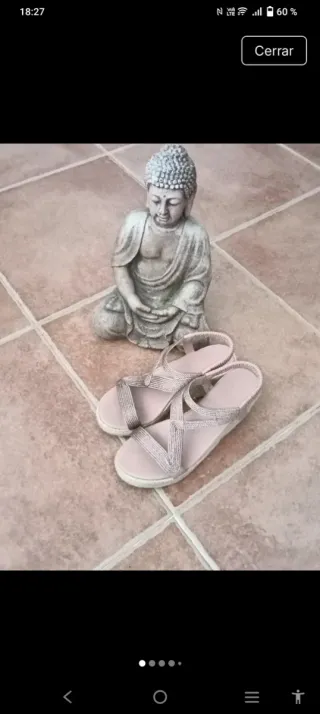 Sandalias cuña rosa talla 38