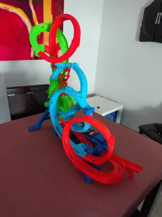 Pista Hot Wheels Looping + 4 coches