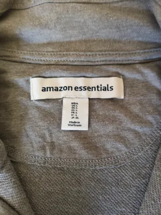 Sudadera Amazon Essentials Gris Cremallera Talla L