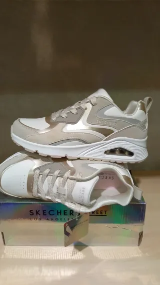 Skechers donna bianco/beige tg 36