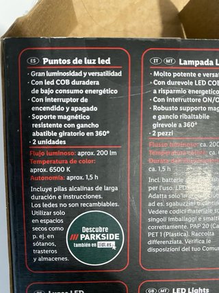 2 Puntos de Luz LED Parkside