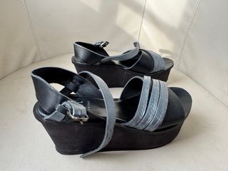 Sandalias Miel Plataforma Cuña