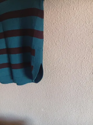 Jersey rayas turquesa y negro fino