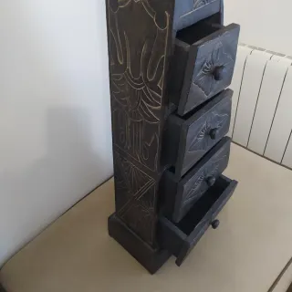 Mueble Antiguo Piramidal Madera Oscura