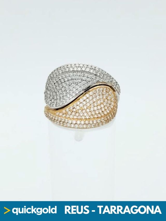 035-01-00790 ANILLO ORO 18K ONDAS T13