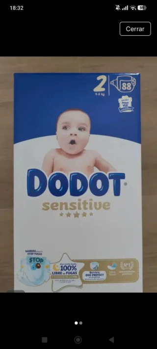 286 Pañales Dodot Sensitiv Talla 2 *NO NEGOCIABLE*