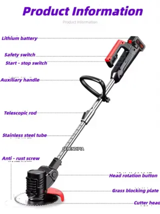 DESBROZADORA INALÁMBRICA RECARGABLE DOS BATERÍAS.