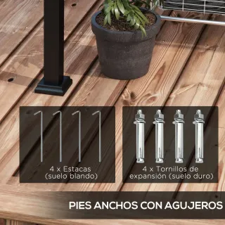 Pérgola de pared 297x211x220 cm