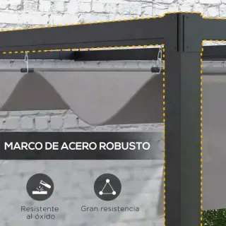 Pérgola de pared 297x211x220 cm
