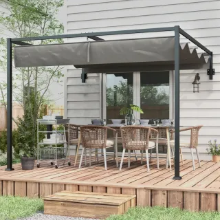 Pérgola de pared 297x211x220 cm