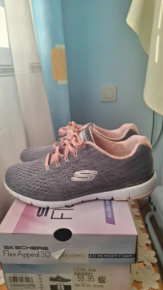Zapatillas Skechers Flex Appeal 3.0 Gris/Rosa