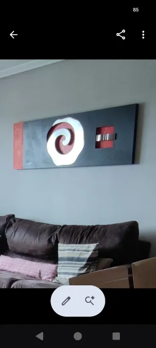 Quadri Moderni in Metallo e Legno Arancione e Viola