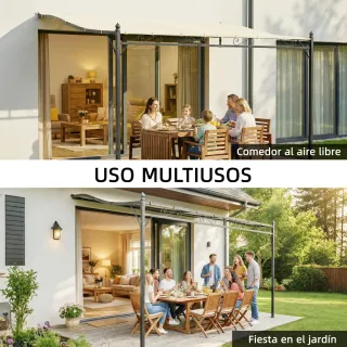 Pérgola de Pared 2,5x3,5m Ori Beige/Gris