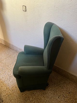 Butaca individual tela verde