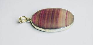 Colgante Plata 925 Fluorita Bandeada Natural