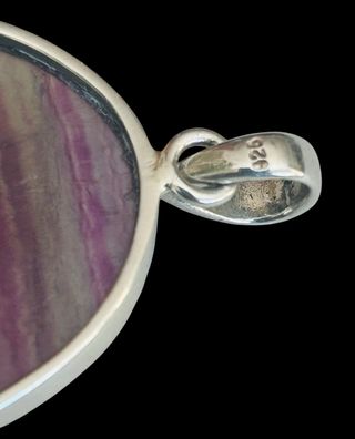 Colgante Plata 925 Fluorita Bandeada Natural