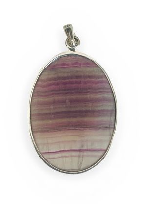 Colgante Plata 925 Fluorita Bandeada Natural