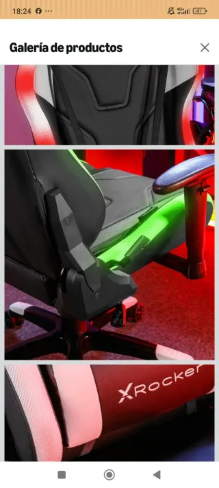 Silla Gamer X Rocker Opal RGB NUEVA A ESTRENAR!