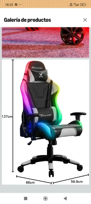 Silla Gamer X Rocker Opal RGB NUEVA A ESTRENAR!