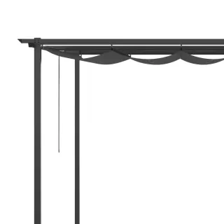 Pérgola Exterior Techo Retráctil Negra