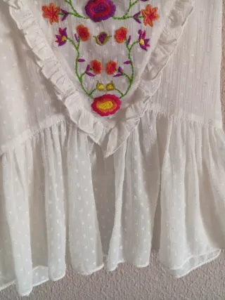 Blusa Verano Bordada Flores
