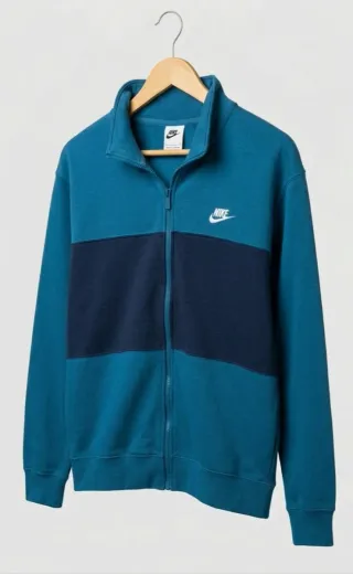 Felpa Nike con Zip Blu Navy Uomo Taglia L