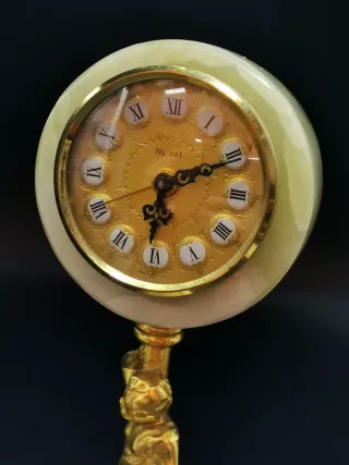 Reloj de mármol y bronce mecánico Italiano