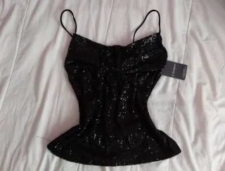 Top lentejuelas negro Clemos