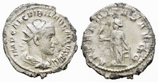 Moneda Romana Plata Treboniano Galo Antigua