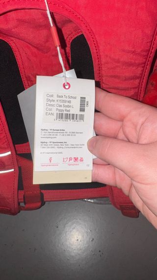 Mochila KIPLING con ruedas roja