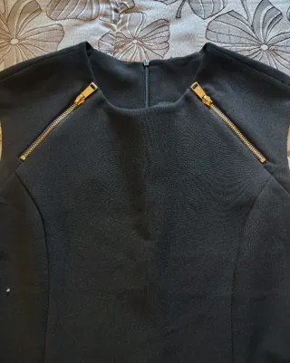 Abito corto donna nero con zip