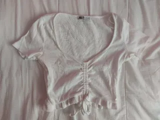 Zara Top Blanco Ruched