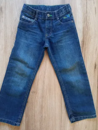 Conjunto niño 4-5 años polo blanco y jeans