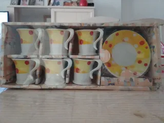 Set di 6 tazze da caffè in porcellana