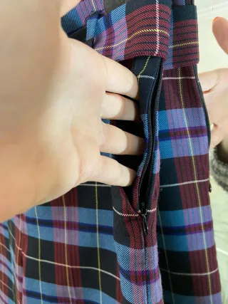 Pantalón cuadros tiro alto XL