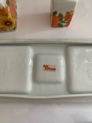 Juego Vintage Aceite Vinagre Salero Vipor
